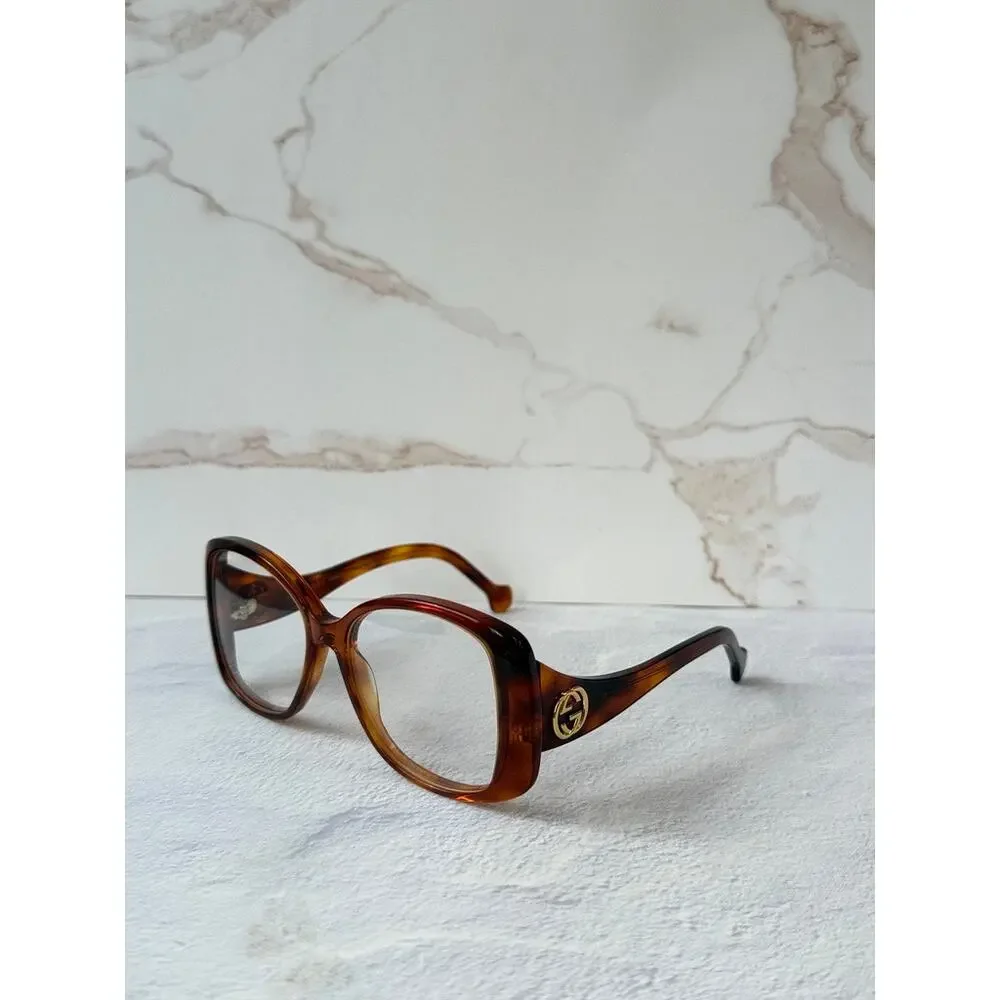 NEW Gucci GG1236O Havana Brown Square Eyeglasses Frames